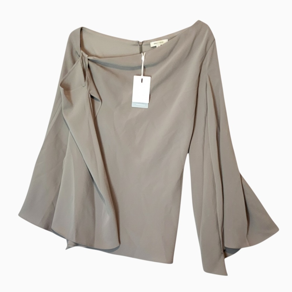 C/MEO Collective (Beyond Me) Flared Split Sleeve Top Khaki New with Tags Large